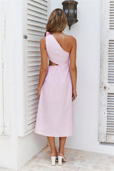 She Brings The Vibes Midi Dress Pink