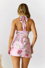 Isle Of Dreams Halter Satin Mini Dress Pink