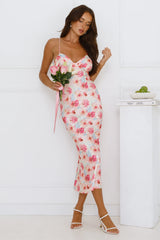 Summertime Dream Satin Midi Dress Floral
