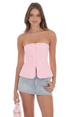 Strapless Tailored Vest in Pink