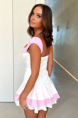 Nevada Dress - White/Pink