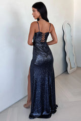 Tullia Sequin Maxi Dress - Navy