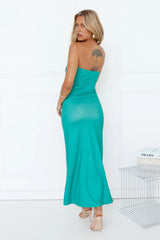 One More Rose Strapless Maxi Dress Green