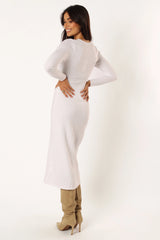 Zayla Long Sleeve Midi Dress - Cream