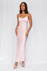 The Samara Satin Maxi Dress Pink