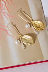 18k Gold Plated Sage Freshwater Pearl Earrings Gold