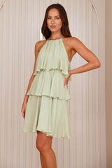 Admired From Afar Mini Dress Sage