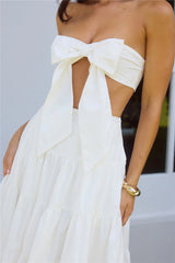 Seize The Moment Strapless Crop Top White