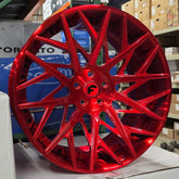 21/22 FORGIATO BLOCCO ECL CANDY BRUSHED RED 5X120 FOR CORVETTE C8 Z51