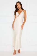 Hideaway Place Satin Maxi Dress Champagne