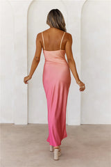 Sapphire Seascape Satin Maxi Dress Sunset