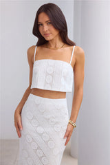 Island Calm Embroidered Crop Top White