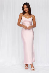 The Samara Satin Maxi Dress Pink