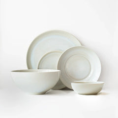 8 Kişilik Stoneware Yemek Takımı - İnci Beyaz