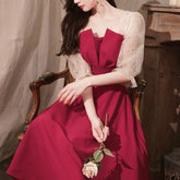 Sonicelife 2025 French Elegant Midi Dresses Korean Fashion Evening Party Dress Females Wedding Vintage Sundresses for Women Summer Chic