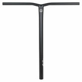 The CORE Apollo Super Steel Oversized SCS Stunt Scooter Bars in black measure 630mm x 610mm and are crafted from Chromoly 4130. The smooth, T-shaped handlebar features a sleek and minimalistic design with the CORE brand logo near the top center, making it an ideal choice for stunt scooter enthusiasts who value both durability and style.