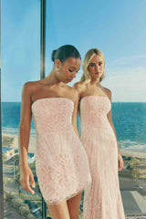 Kiki Strapless Mini Dress in Pink