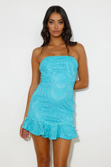 Daytime Romance Lace Mini Dress Blue