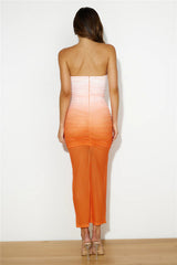 Splashing Out Mesh Maxi Dress Orange