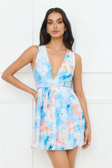 Dreamy Dusk Mini Dress Blue
