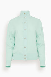 Rosetta Getty Sweaters Turtleneck Cardigan in Mint Rosetta Getty Turtleneck Cardigan in Mint