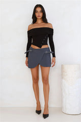 Power Of Basics Off Shoulder Long Sleeve Top Black