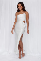 Sale-Dress The Opal One Shoulder Satin Maxi Dress Pearl