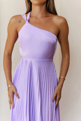 Ros�� Reverie One Shoulder Satin Maxi Dress Lilac