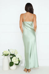 Dripping Luxe Satin Maxi Dress Sage