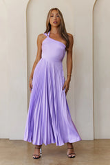 Ros�� Reverie One Shoulder Satin Maxi Dress Lilac