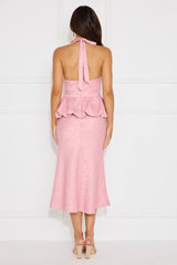 Yasmine Halter Bubble Top Pink