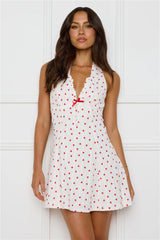 Softly Sparkling Halter Mini Dress White