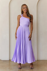 Ros�� Reverie One Shoulder Satin Maxi Dress Lilac