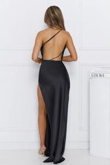 About That Bling Satin Maxi Dress Black