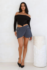 Power Of Basics Off Shoulder Long Sleeve Top Black