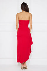 Yes Always Strapless Maxi Dress Red