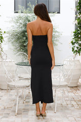 Picture Of The Night Strapless Midi Dress Black