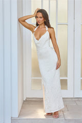 ��clat Affair Halter Maxi Dress Beige