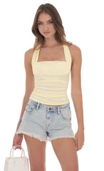 Halter Ruched Top in Yellow