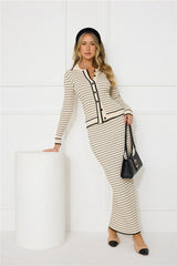 New York Chill Long Sleeve Knit Top Beige