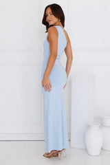 Stay Classy One Shoulder Maxi Dress Blue