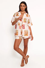 Aaliyah Shorts - White Multi