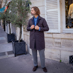 Manteau réversible PEAK bleu marine / marron foncé