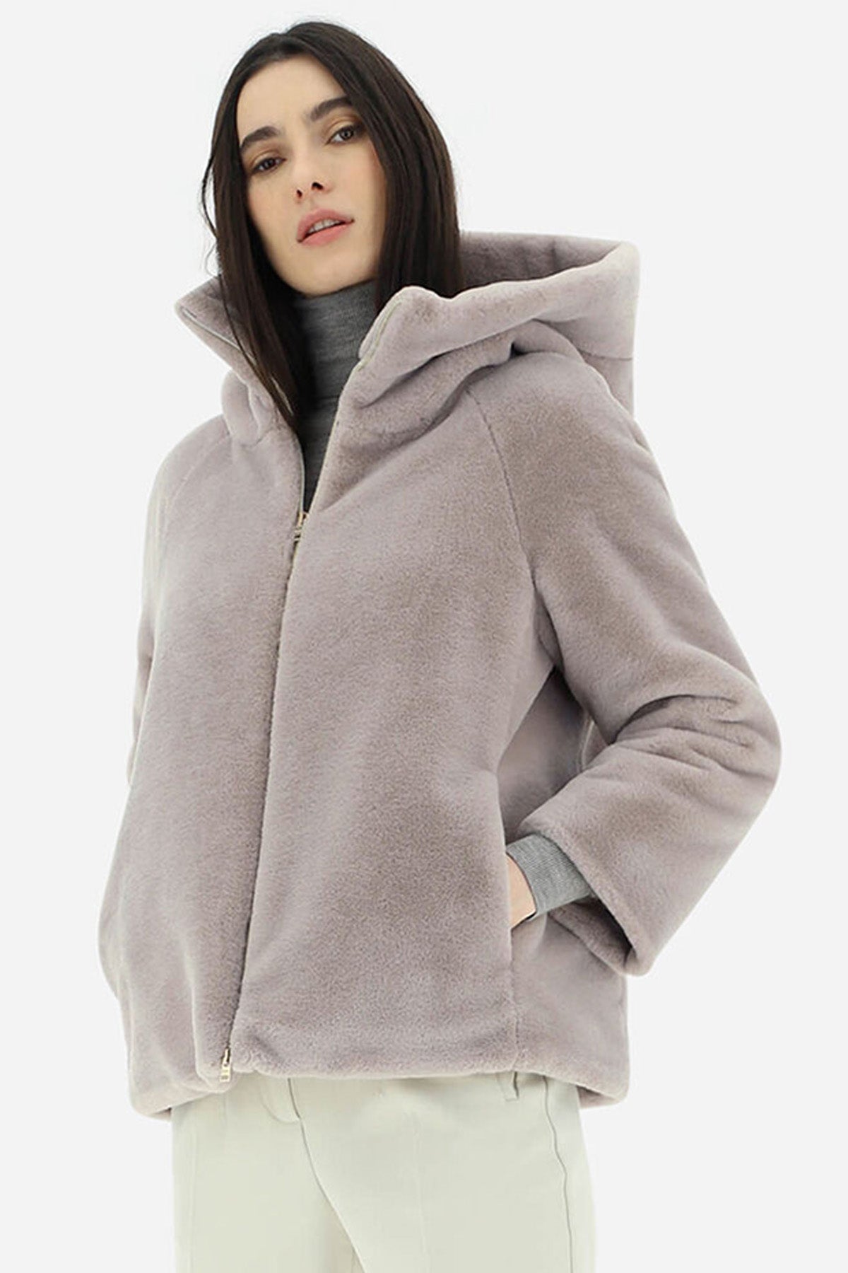 Herno Resort Kapüşonlu Peluş Mont-Libas Trendy Fashion Store