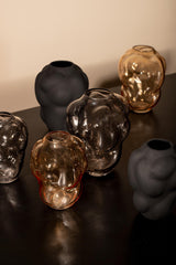 PTMD Maride Ronde Vaas - H20 x Ø15 cm - Glas - Zwart