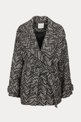 Berenice Mael Desenli Kuşaklı Kaban-Libas Trendy Fashion Store