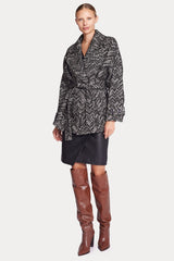 Berenice Mael Desenli Kuşaklı Kaban-Libas Trendy Fashion Store