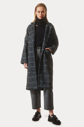 Bsb Ekoseli Balıksırtı Desenli Kaban-Libas Trendy Fashion Store