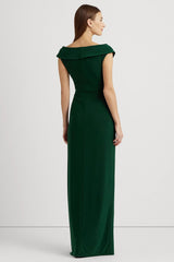 Polo Ralph Lauren V Yaka Kruvaze Maxi Abiye Elbise-Libas Trendy Fashion Store