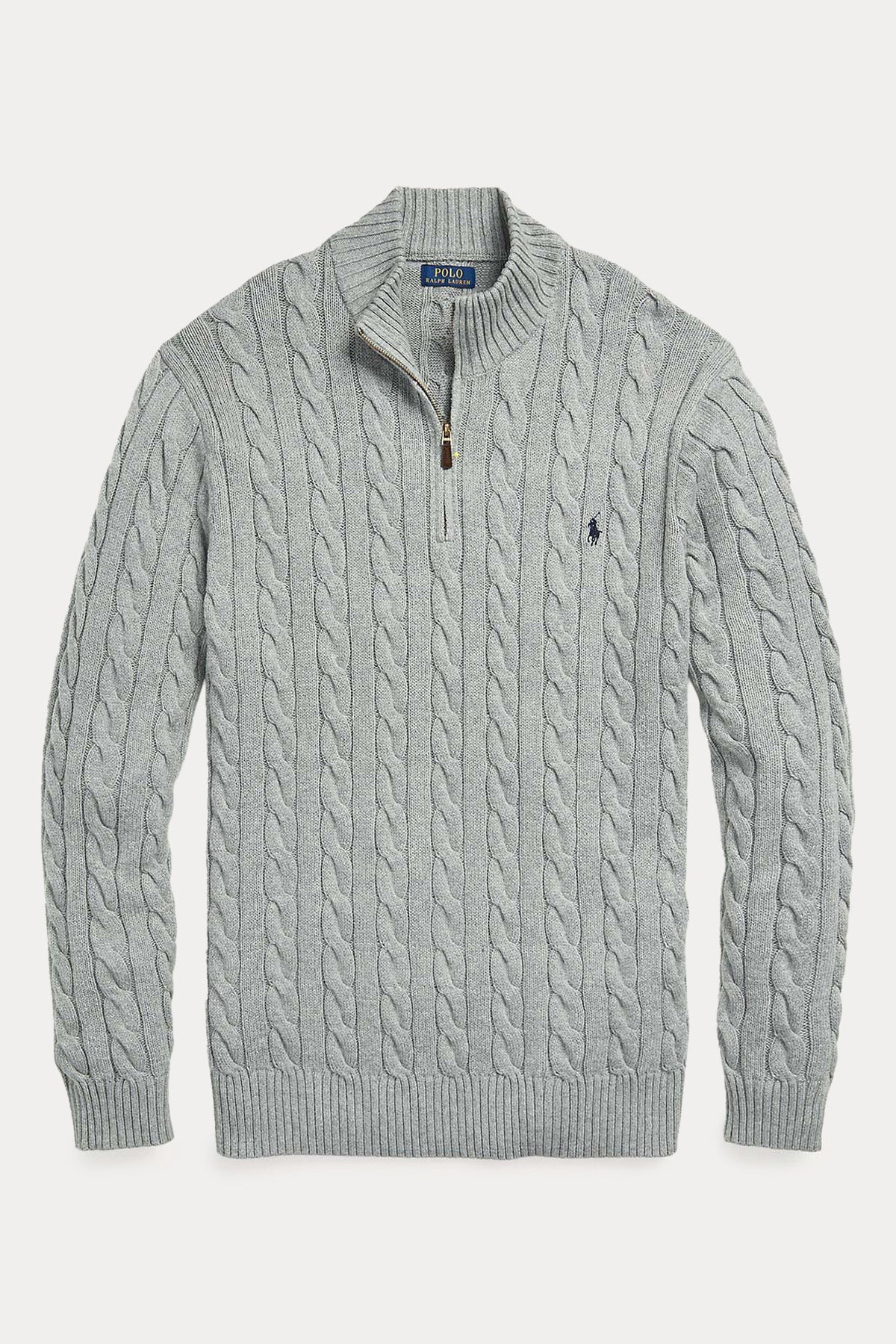 Polo Ralph Lauren Yarım Fermuarlı Dik Yaka Saç Örgü Triko-Libas Trendy Fashion Store